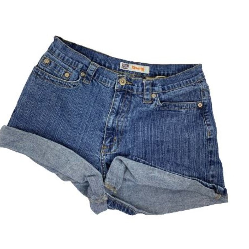 Faded Glory Women's Denim Blue Jean Booty Cotton Shorts  Size 8